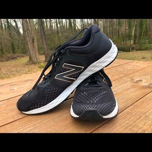 Size 10, New Balance, Fresh Foam. New condition! Black and White, clean soles.